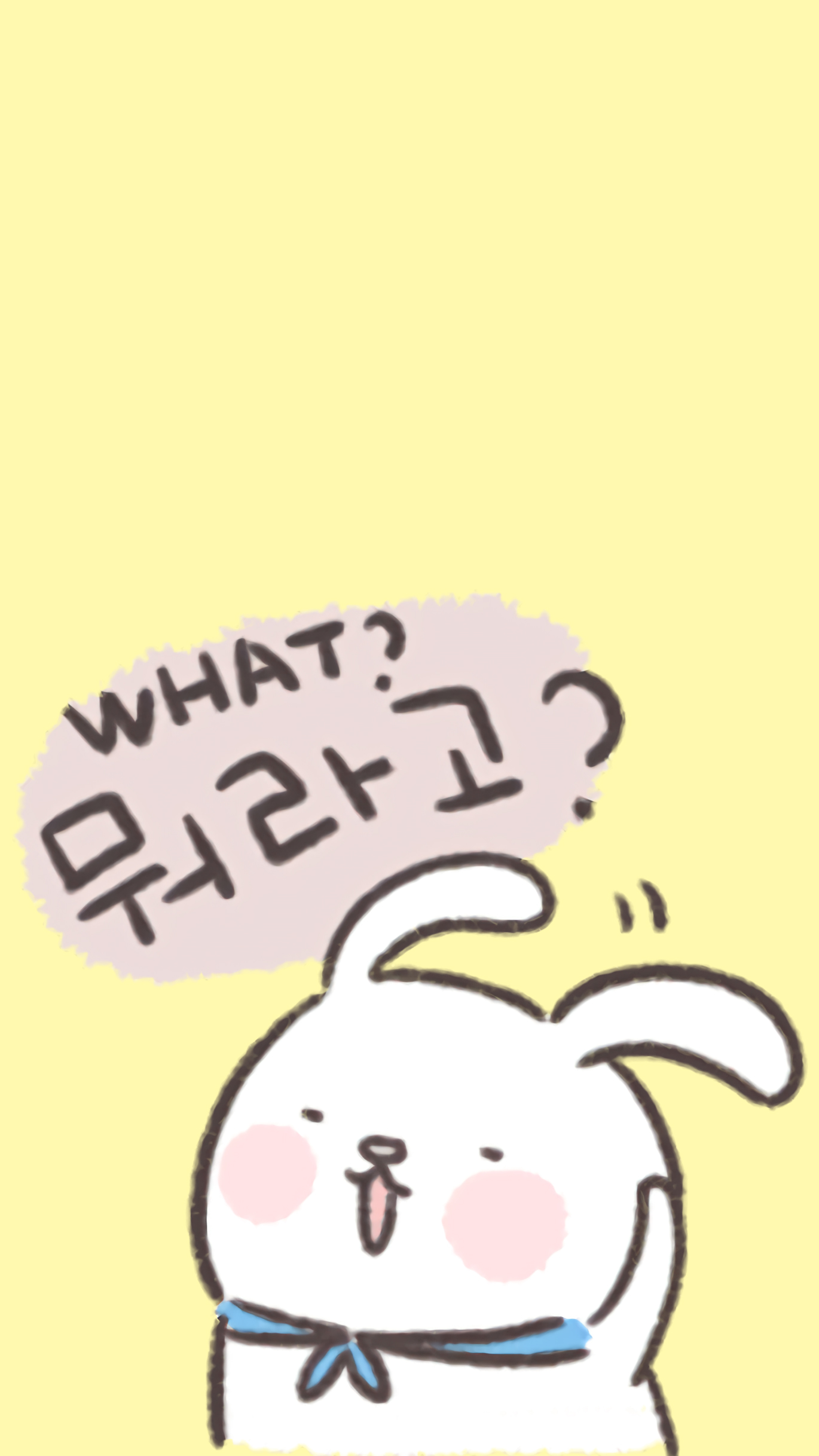 可爱卡通壁纸学韩语的小兔子 (●ε"●)