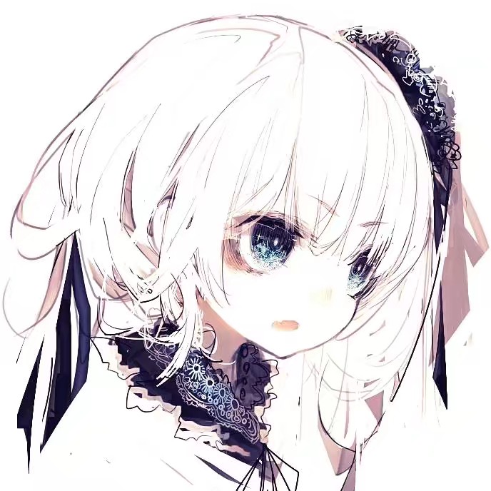 女生闺蜜头像 百合 一对,手绘