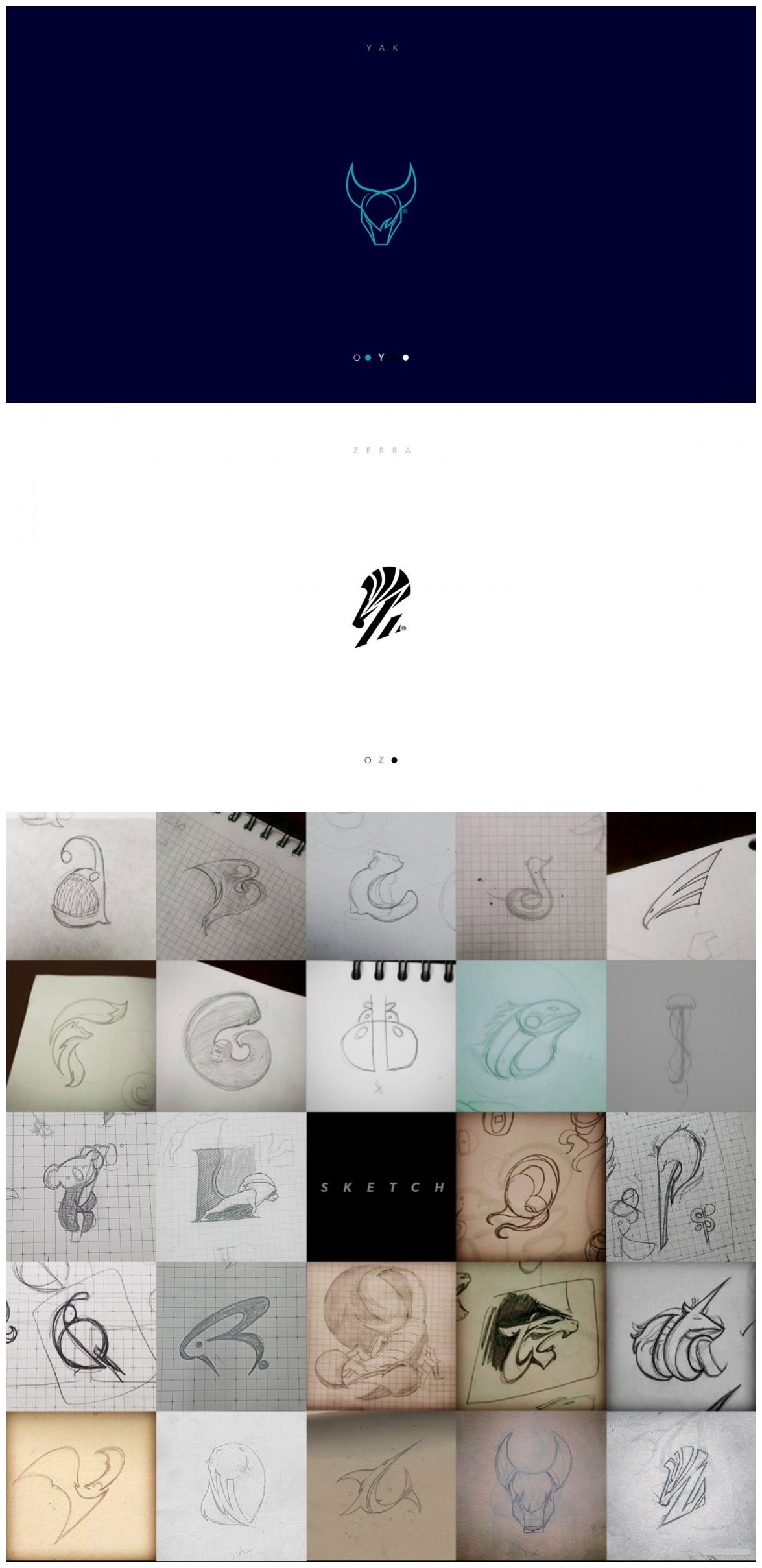 26个牛光闪闪字母变形动物logo设计,by:lucho gonzalez #标志分享