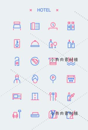 国外粉紫色扁平化线性网页app icon图标ai矢量设计素材ai363