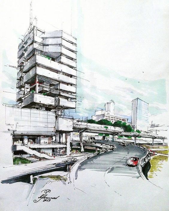 建筑设计手绘表现.