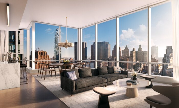 a 750" residential tower located in tribeca, new york city