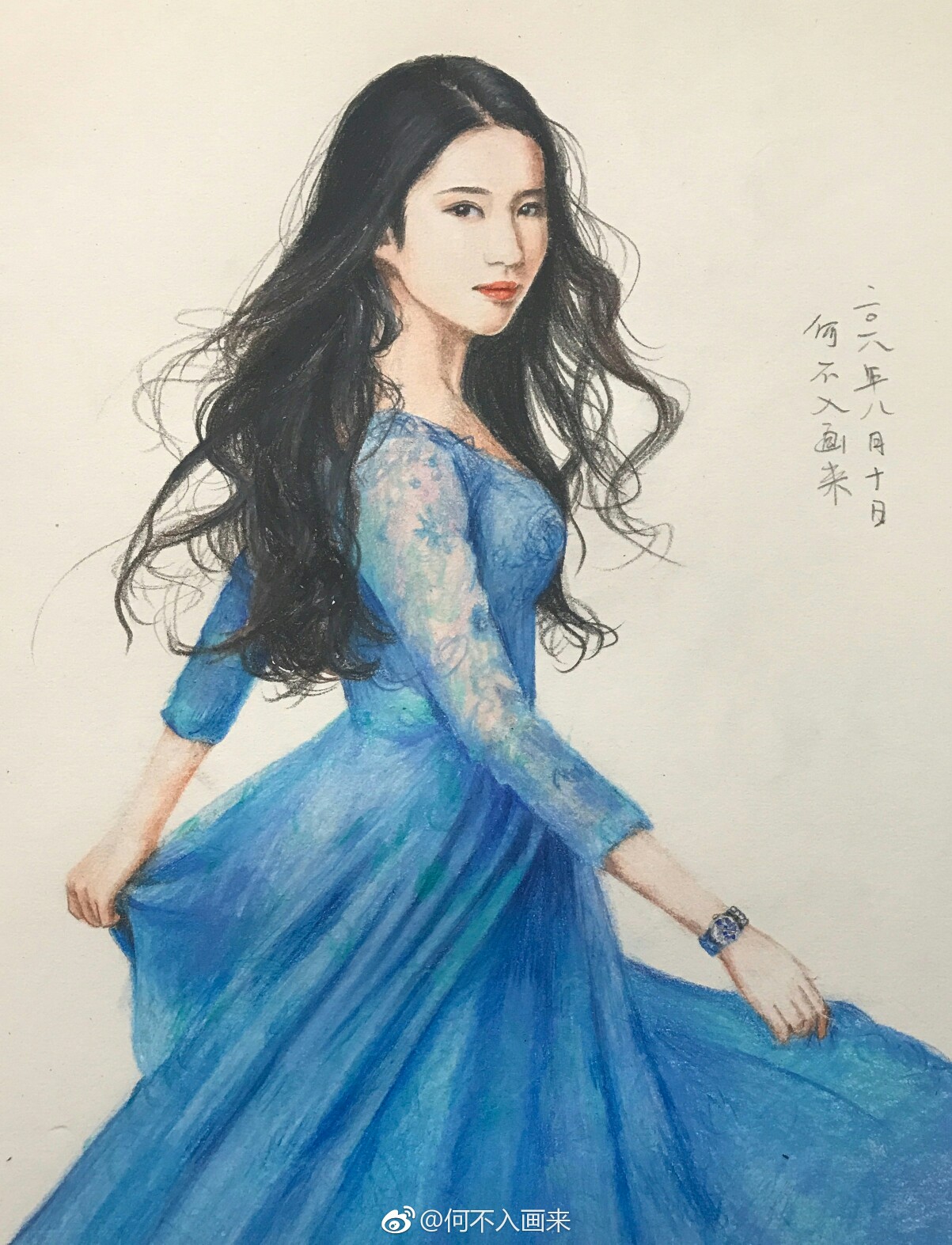 刘亦菲 手绘彩铅画