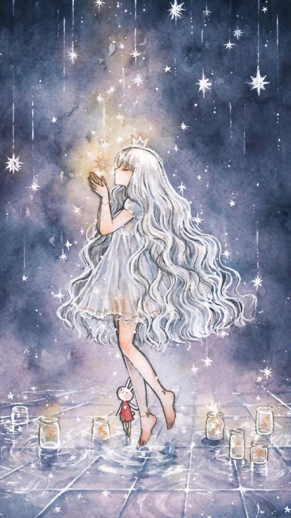手绘插画少女壁纸图片动漫