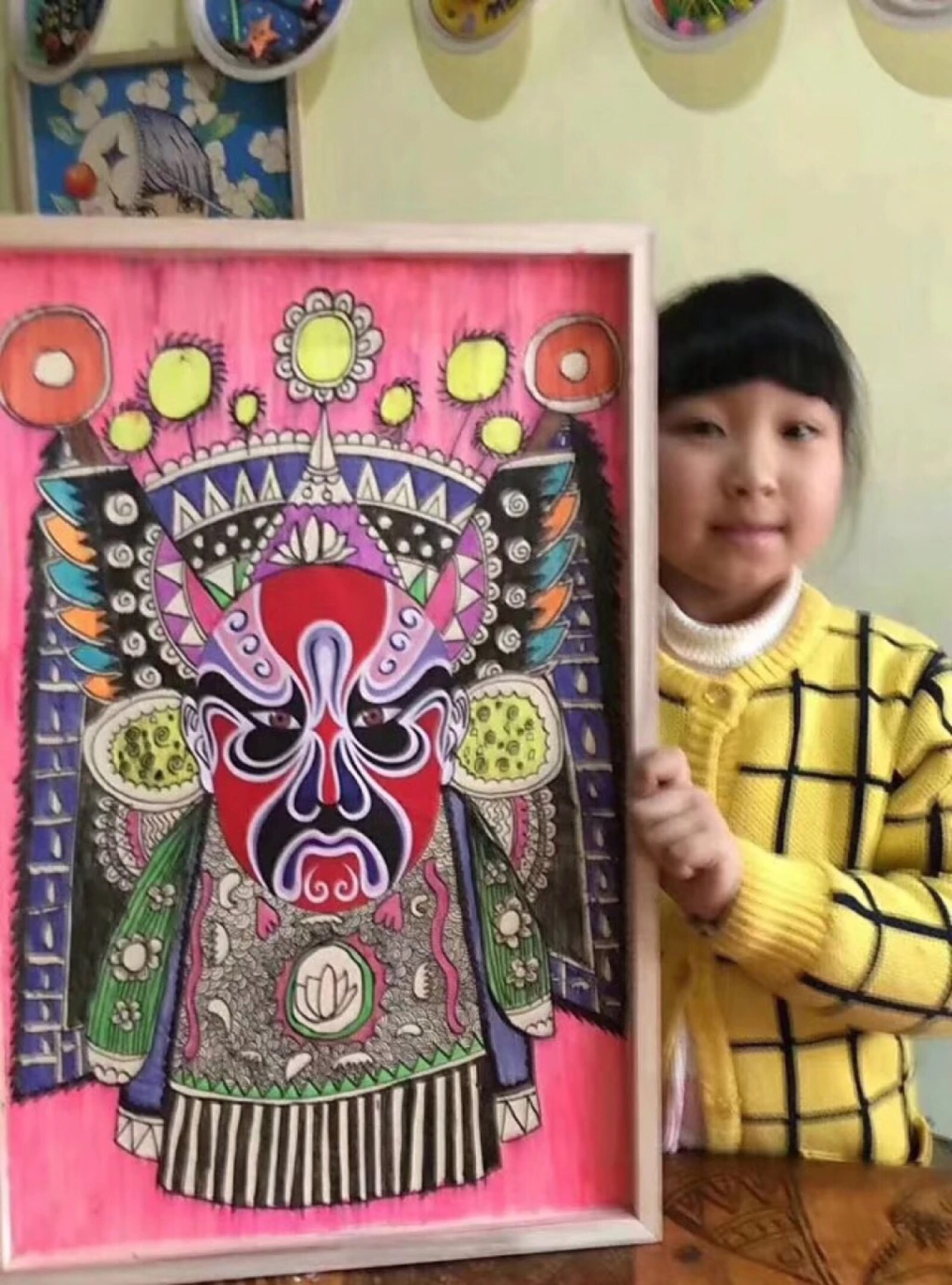 京剧脸谱儿童画线描画