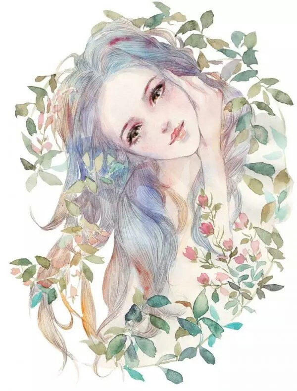 手绘插画女头壁纸闺头姐妹森系