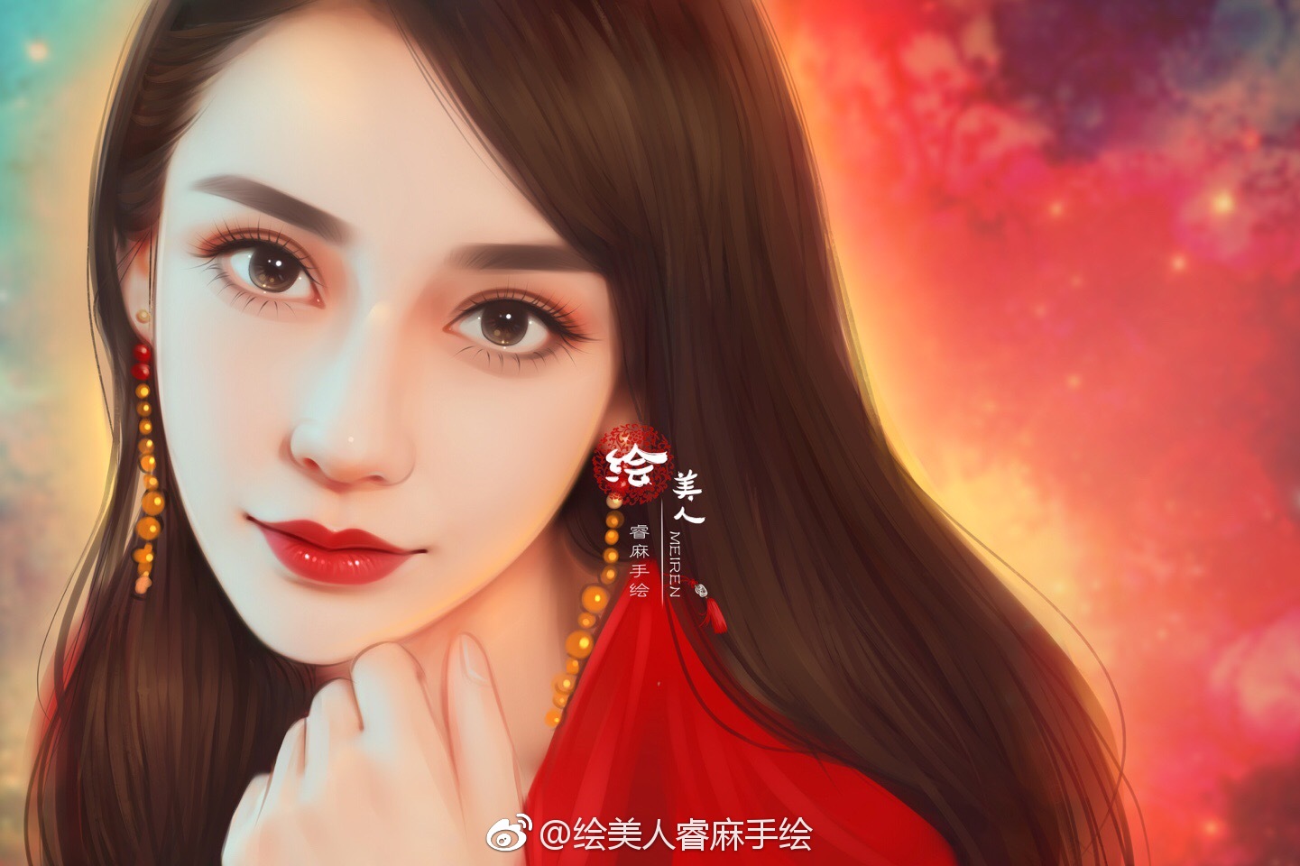 绘美人睿麻手绘 angelababy