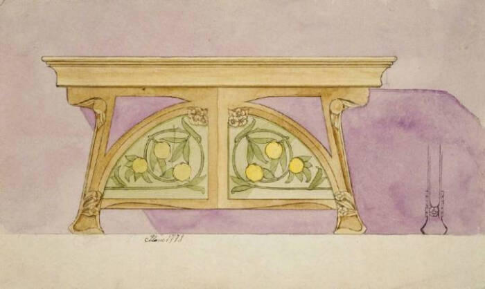 1900-1910年代新艺术运动的家具设计天体,花卉,动物和昆虫,充满大自然