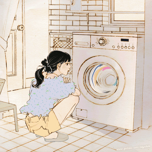 洗衣服了