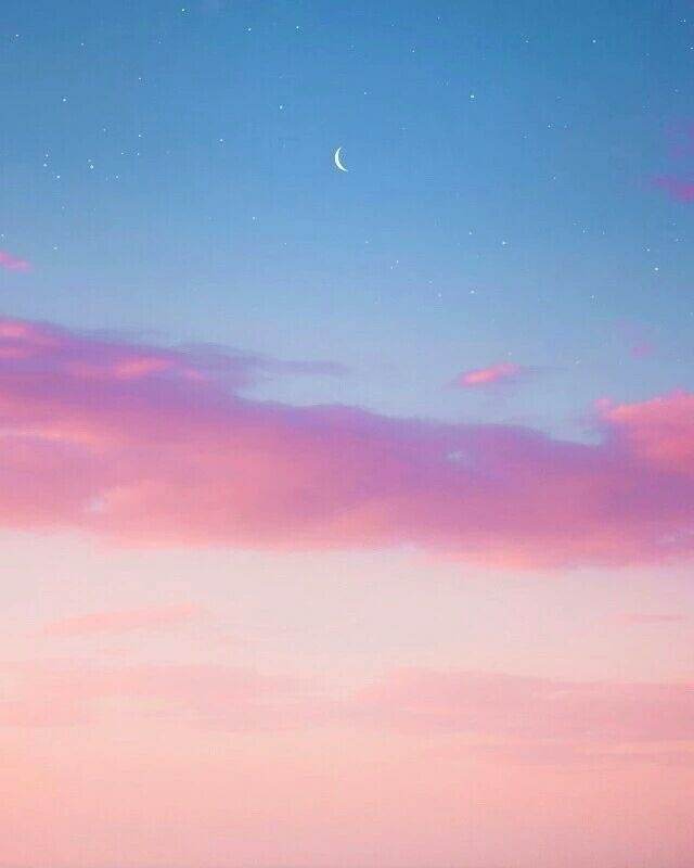 天空 月亮 大海 粉甜 少女心 壁纸