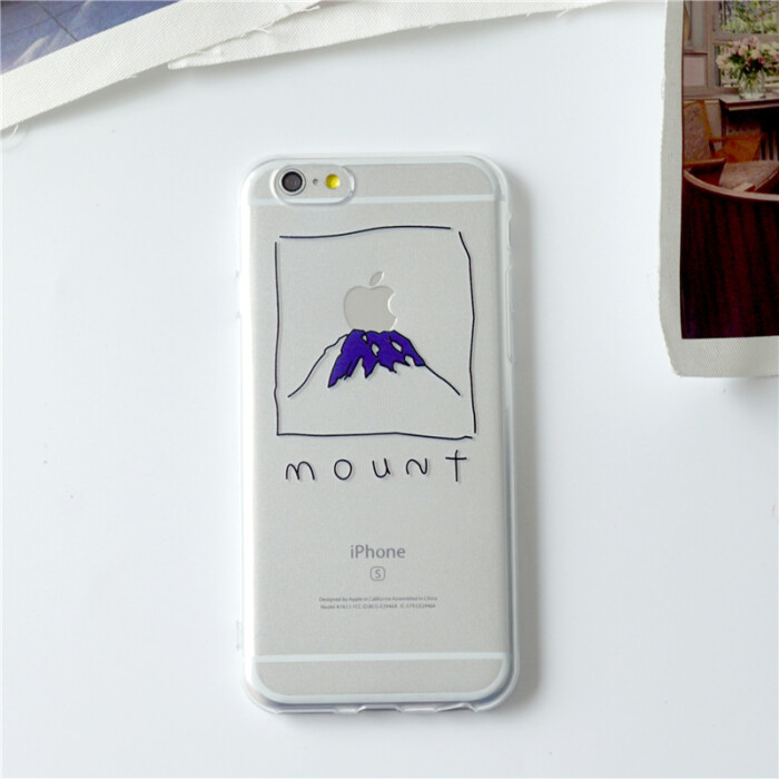 iphone图片创意,iphone图片壁纸创意 富士山下 创意苹果logo手机壳x个性8透明6s文艺线条7plus软保护套