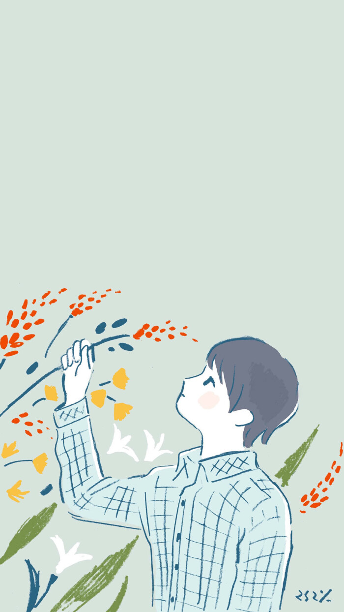 韩国风格.简单小清新壁纸,可爱漫画插画风.