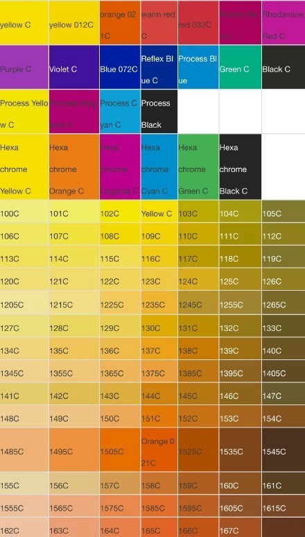 分享一套超齐全的国际通用色卡配色图谱,拿走不谢