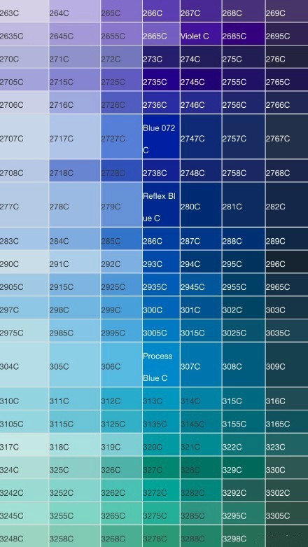 分享一套超齐全的国际通用色卡配色图谱,拿走不谢