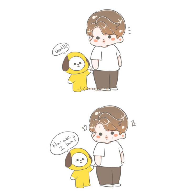 朴智旻&chimmy q版漫画