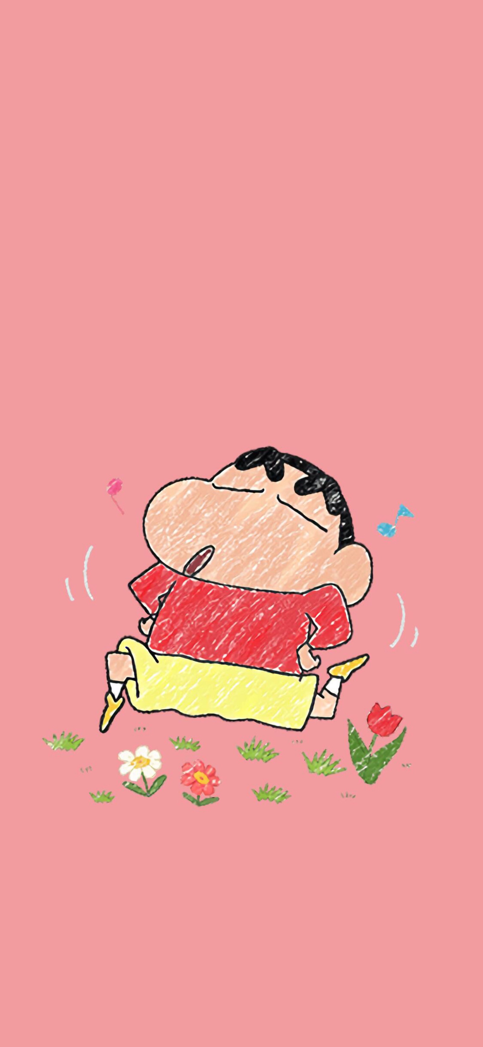 iphonex专用壁纸 拿图请留赞么么哒 蜡笔小新 有耳朵和没耳朵版本