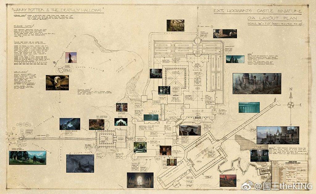 [cp]#哈利波特[超话]# 《死亡圣器》电影设定的霍格沃兹场景地图[哆啦
