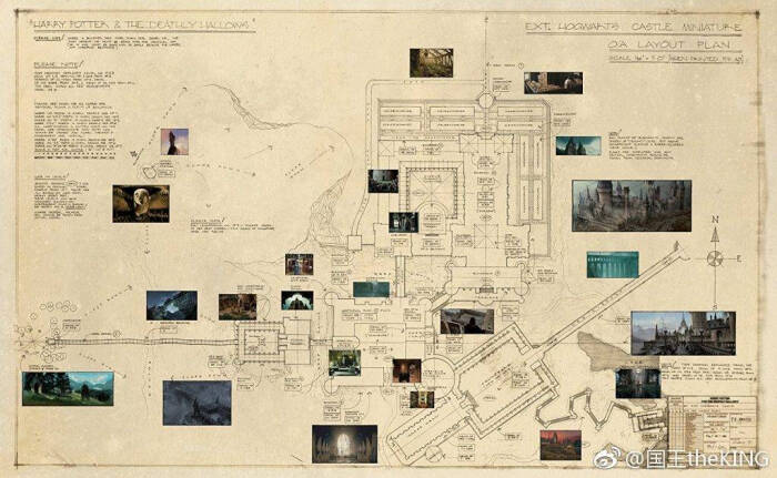 [cp]#哈利波特[超话]# 《死亡圣器》电影设定的霍格沃兹场景地图[哆啦