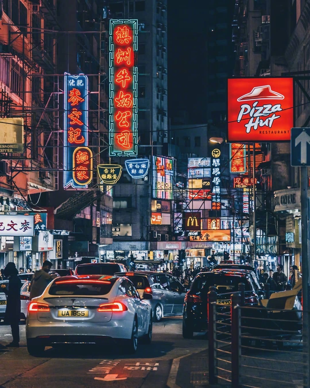 香港夜晚的街景