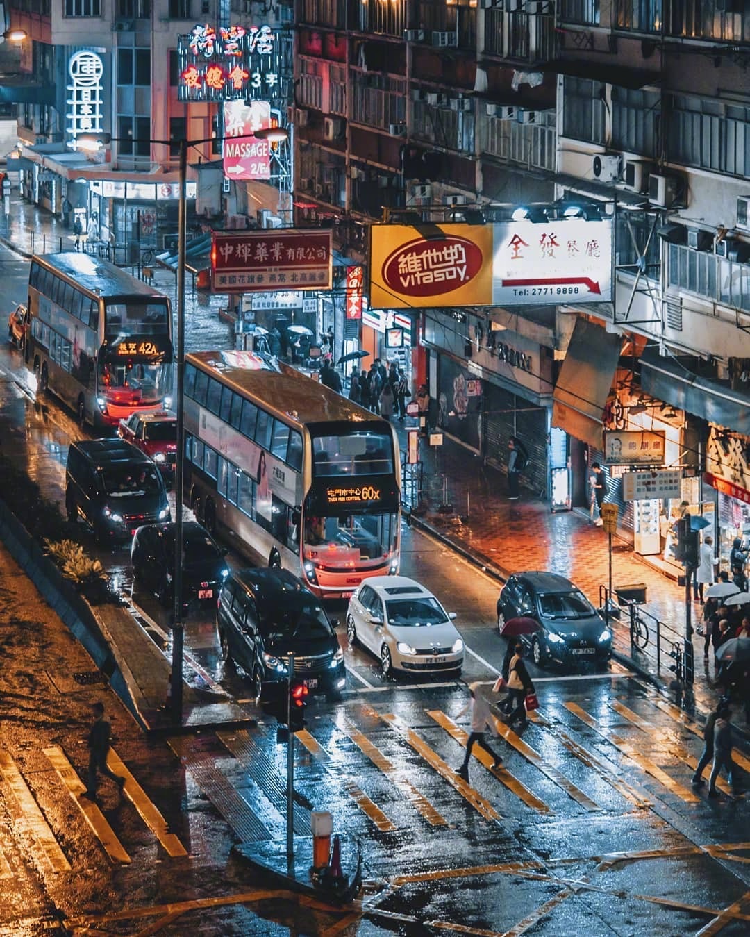 香港夜晚的街景