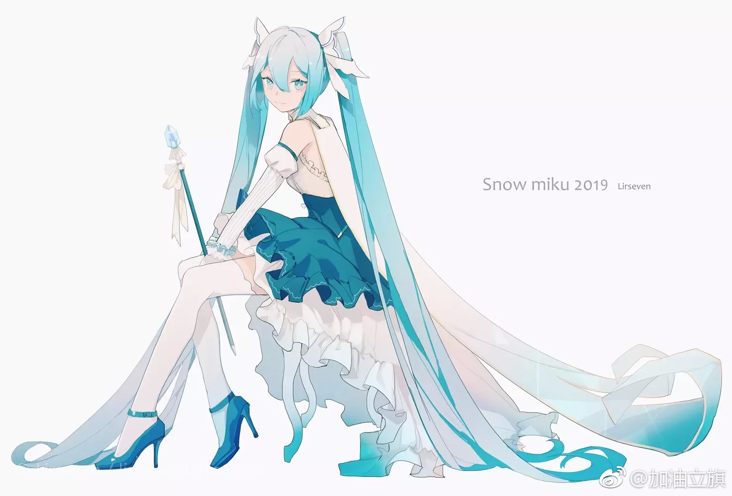 [cp]#初音未来# 画了@linfii_muu 的雪初音,好久没有板绘过了练习一下