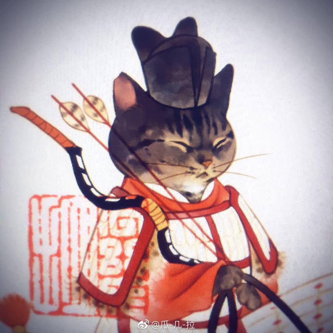 瓜几啦大大绘,优可酱宣古风动物,小猫