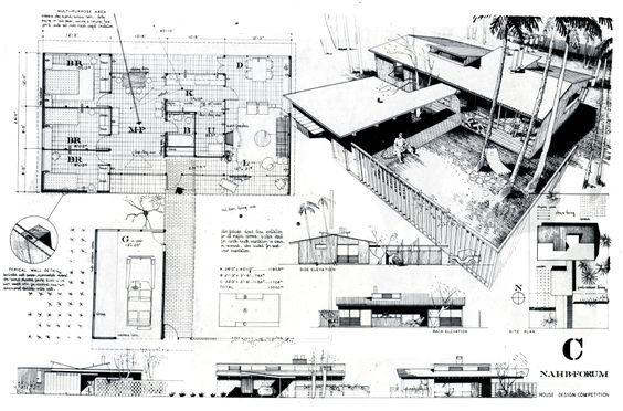 手绘建筑分析图