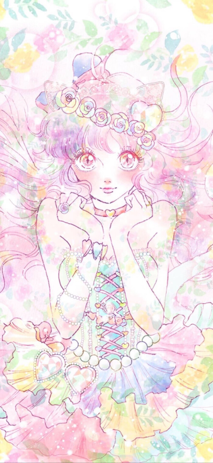 手绘壁纸 软萌少女心