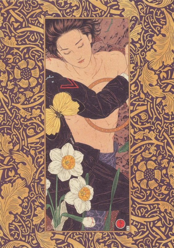 日本艺术大师山本タカト(takato yamamoto),受日本传统浮世绘版画