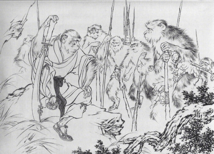 传统中国白描画风格的西游 刘继卣绘