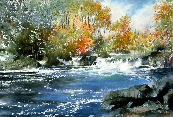 美国著名画家妮塔·恩格尔水彩风景画
