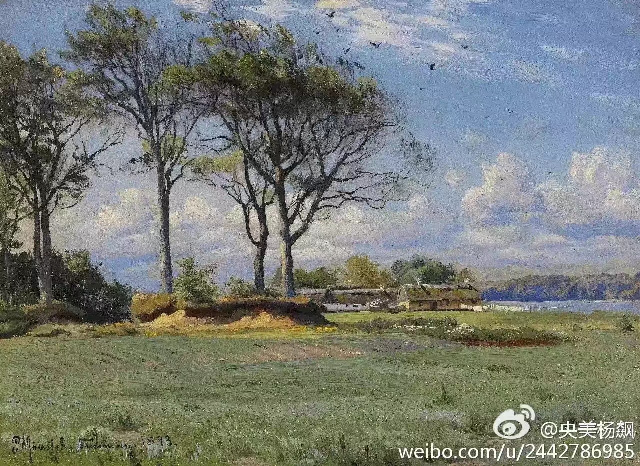 丹麦画家蒙森德(peder mork monsted 1859-1941,以画风景画而著名,他