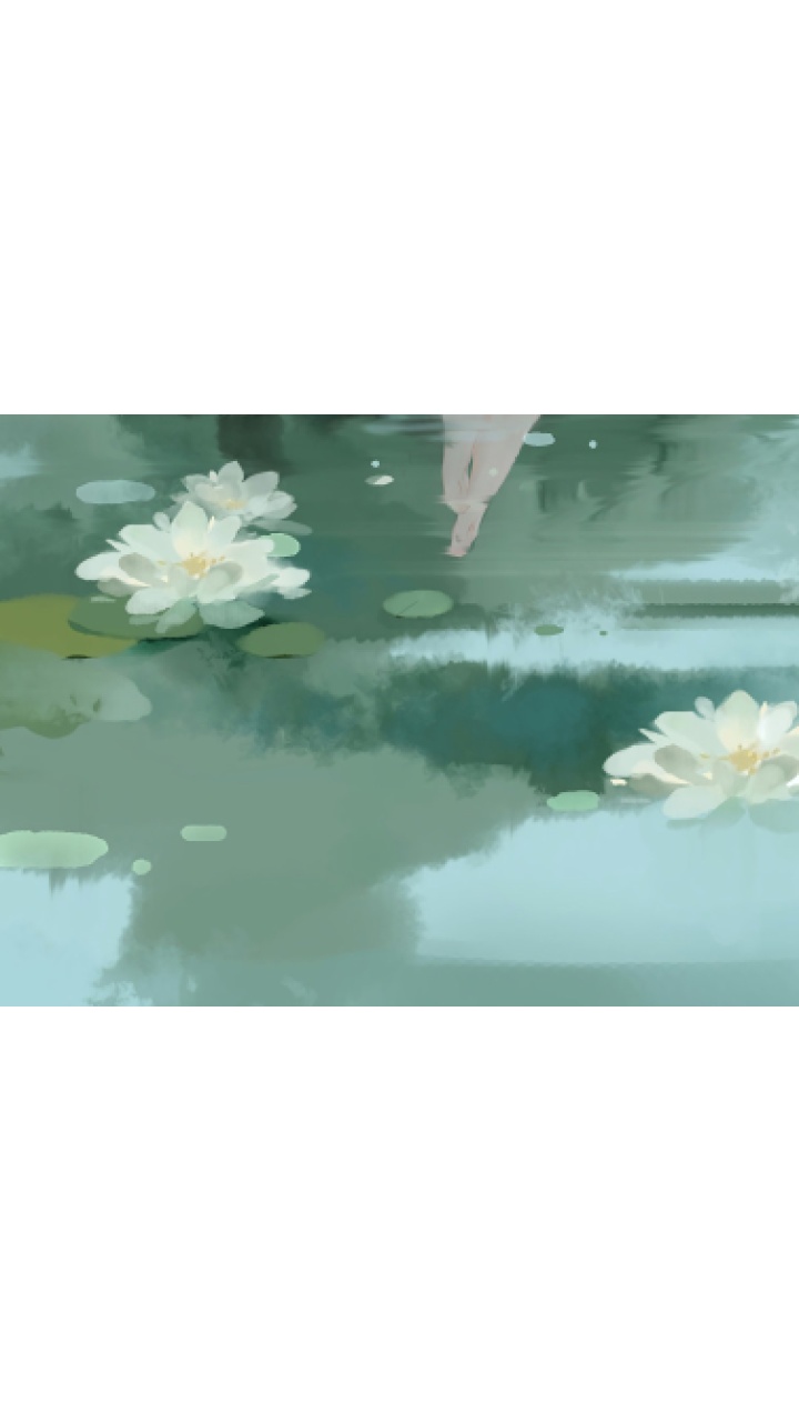 古风背景 荷花 池塘