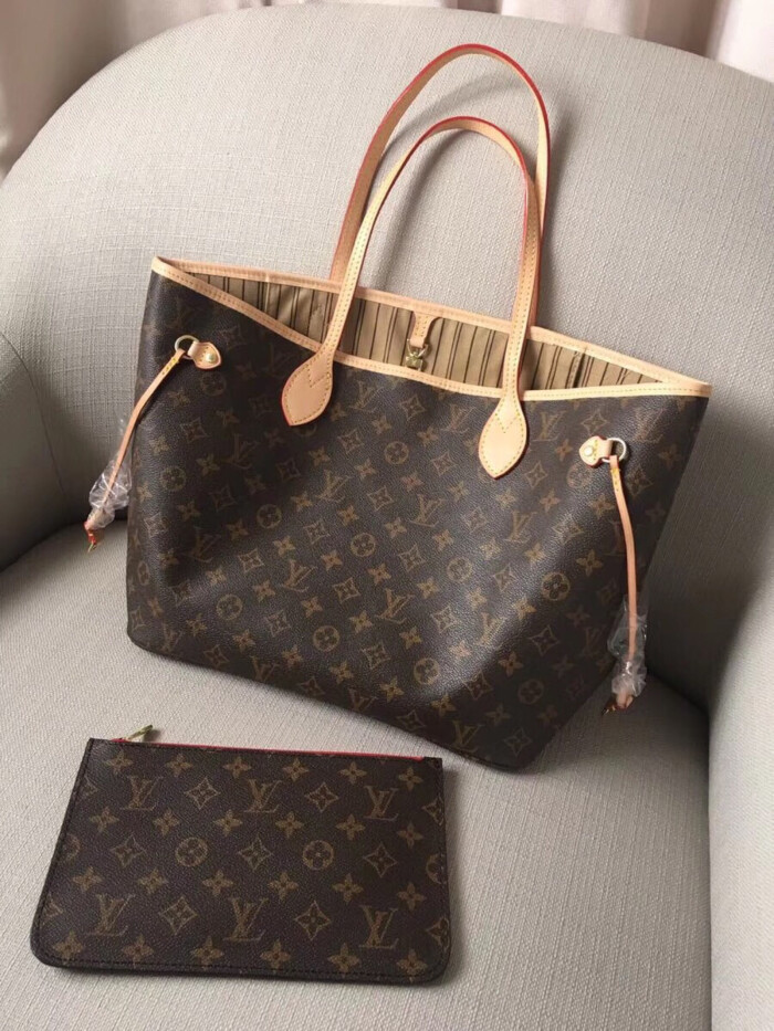 lv neverfull 经典购物包 原版皮 对花完美 820