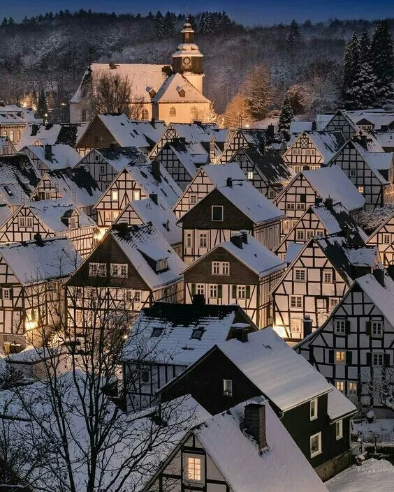 城市雪景