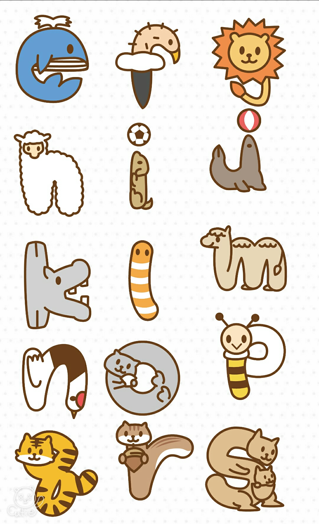 动物字母表情