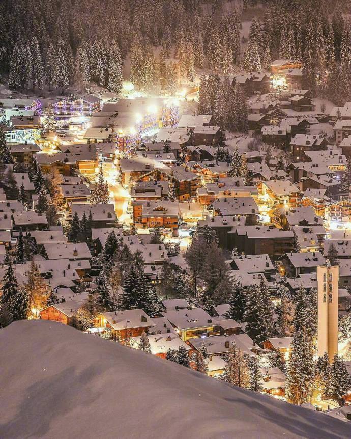 童话般的瑞士雪夜 #不止旅行