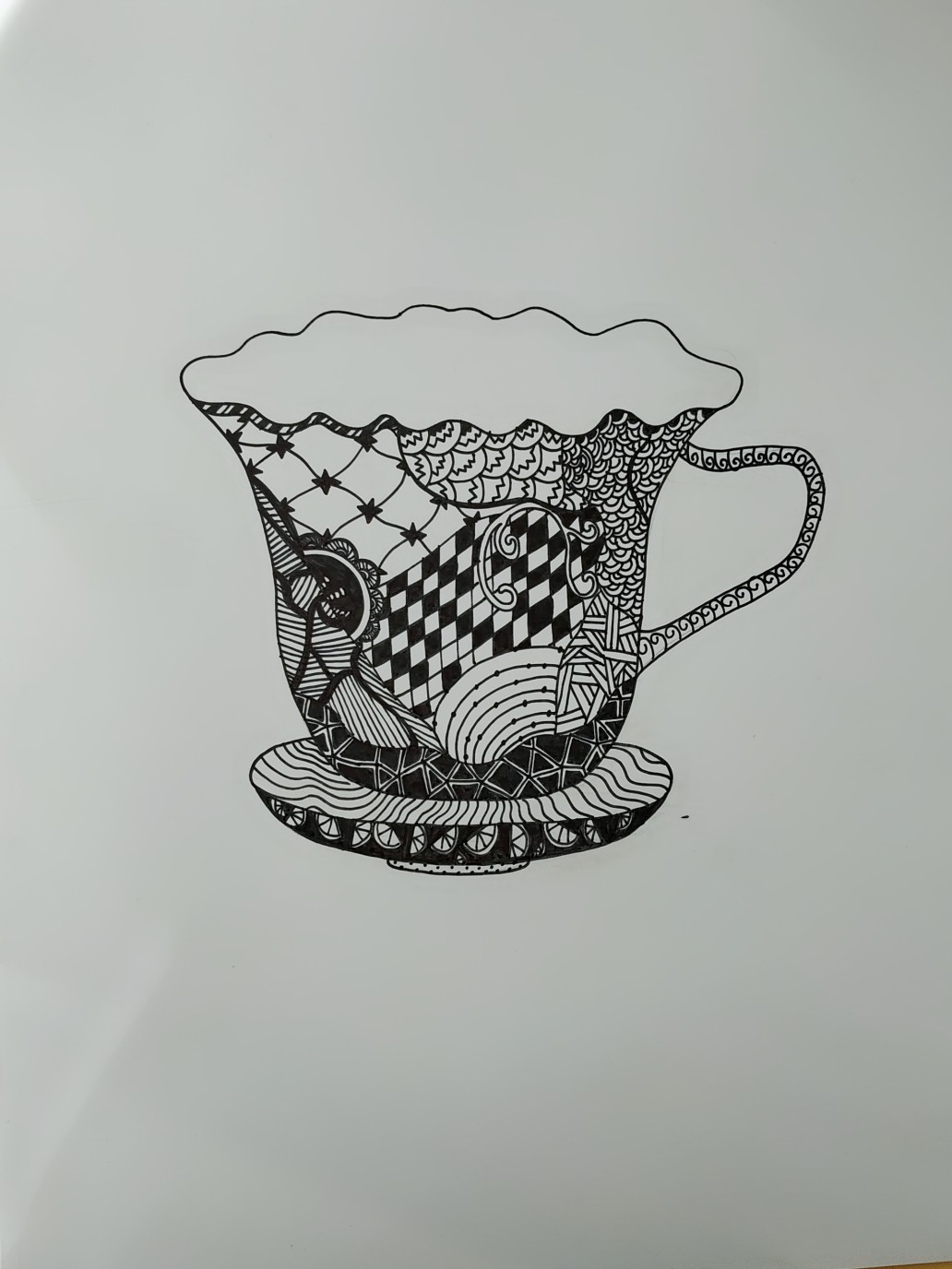 线描杯子范画