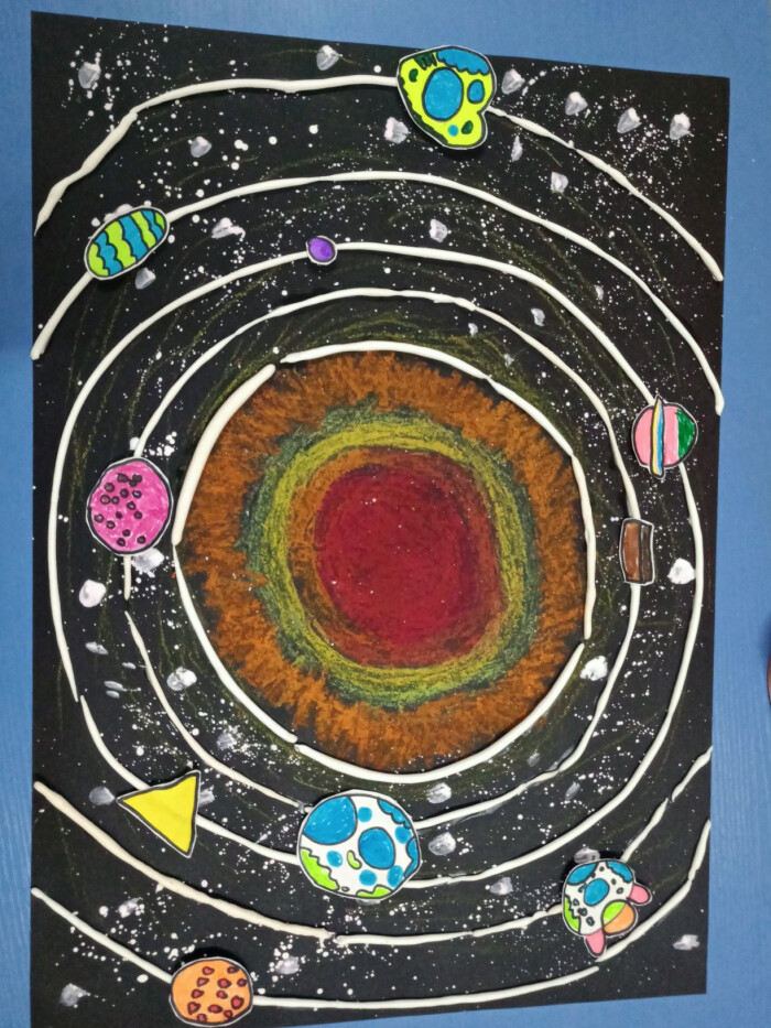 儿童创意美术,太阳系.