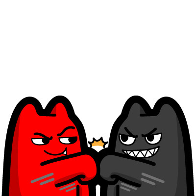 魔鬼猫表情-碰拳