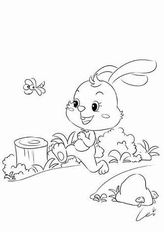 小兔 儿童画插画