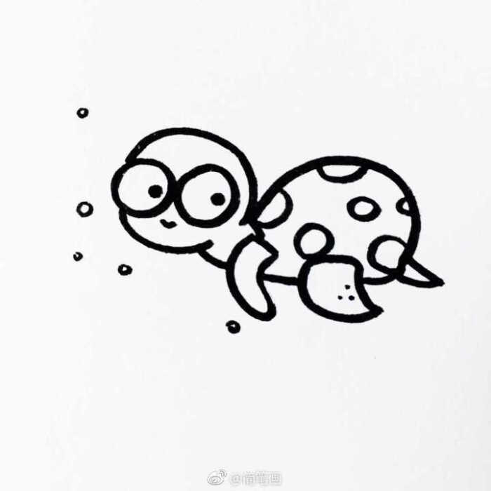 海洋主题小动物简笔画(作者:爱画画的橙子 )