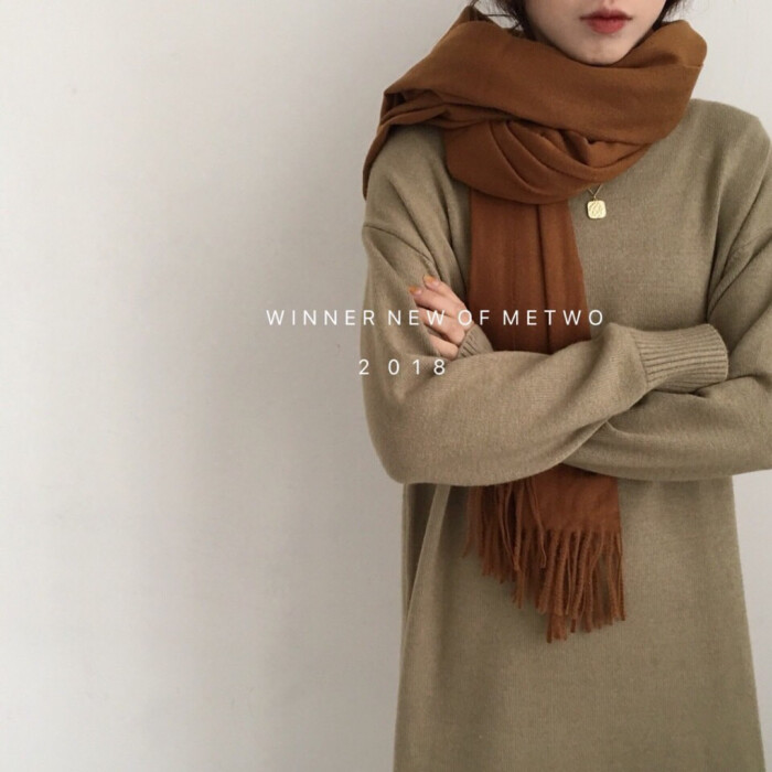 猕猴桃绿羊绒裙+SKy羊绒围巾