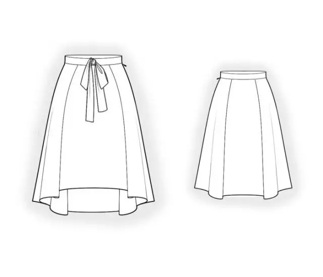 10款半身裙的效果图 款式图 制版图1