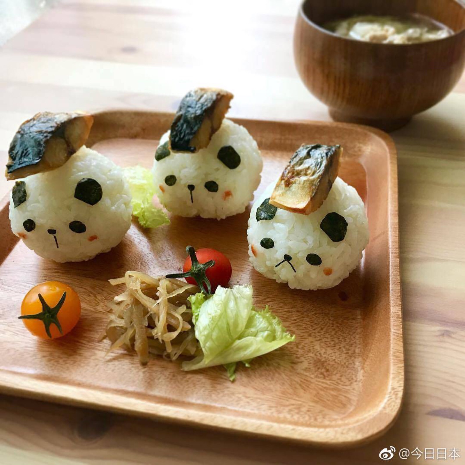 日本小姐姐制作的各种饭团小动物,萌到心都化了[可怜](ins:fin_moon