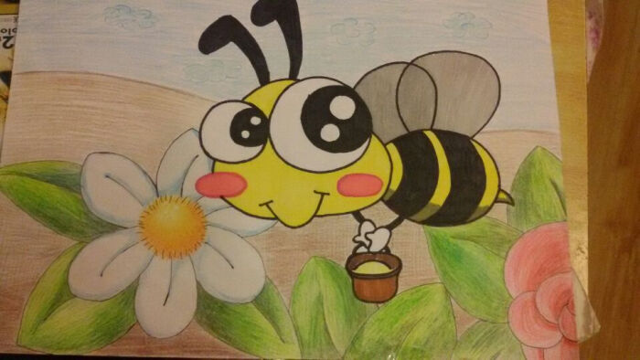 小蜜蜂儿童画插画