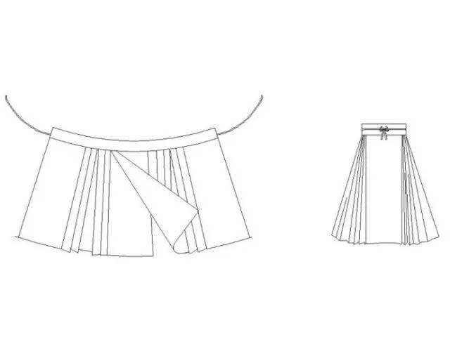《图集》里的配图示例之马面裙,非裁剪图,只做形制说明