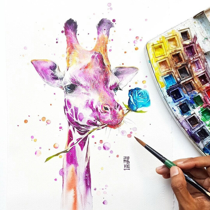 水彩动物插画 印尼插画师 jongkie