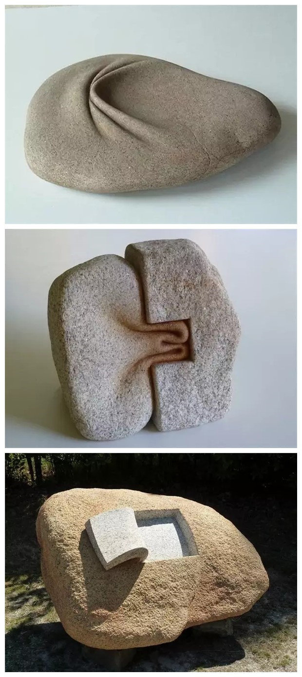 石头在西班牙艺术家josé manuel castro lópez 的雕刻下,变得完全不