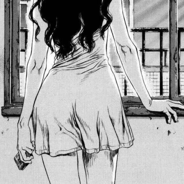 丧 漫画 日本 伊藤润二 富江 女生 头像 女头 黑白 人像